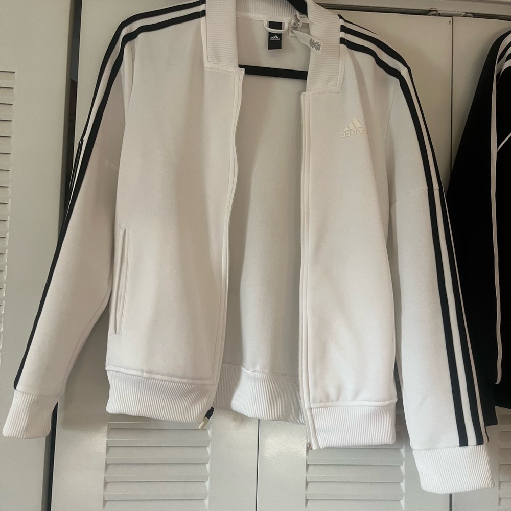 Adidas White Jacket with Black Logo